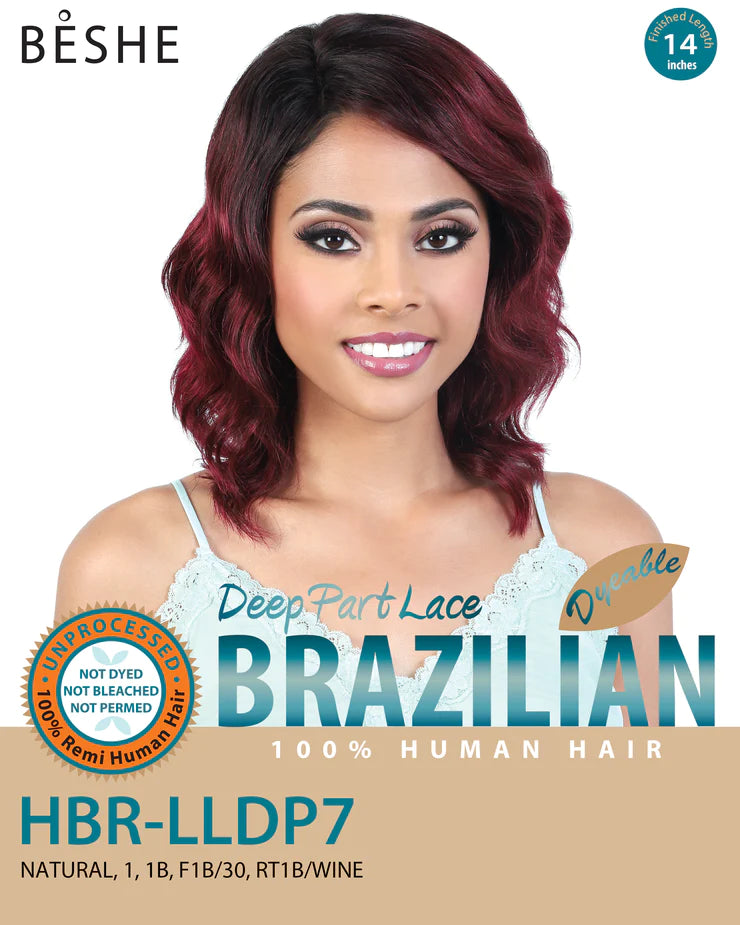 Beshe 100% Brazilian Remi Human Hair Deep Lace Part Wig HBR-LLDP7 - Elevate Styles