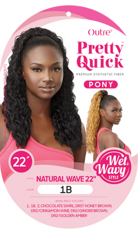 Thumbnail for Outre Premium Synthetic Wet N Wavy Pretty Quick Pony Natural Wave 22