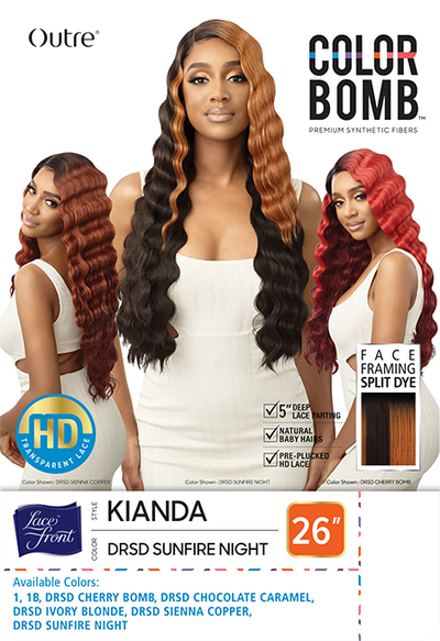 Outre Color Bomb Swiss Lace Front Wig Kianda 26" - Elevate Styles
