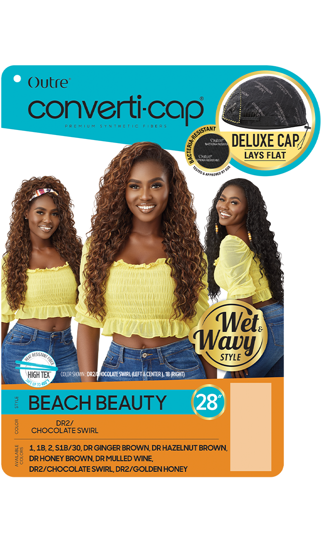 Outre Converti-Cap Deluxe Cap Wig Crimp Wave Beach Beauty - Elevate Styles