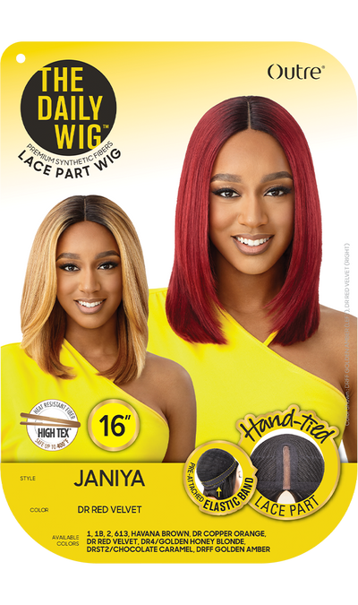 Outre The Daily Wig Premium Synthetic Hand-Tied Lace Part Wig Janiya 16" - Elevate Styles
