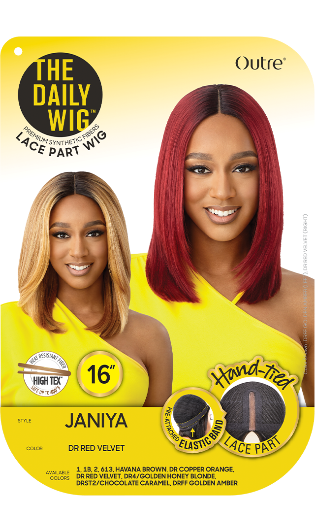 Outre The Daily Wig Premium Synthetic Hand-Tied Lace Part Wig Janiya 16" - Elevate Styles