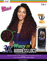 Thumbnail for Mane Concept Afri Naptural Crochet Braid 3x Wavy Goddess Locs 18