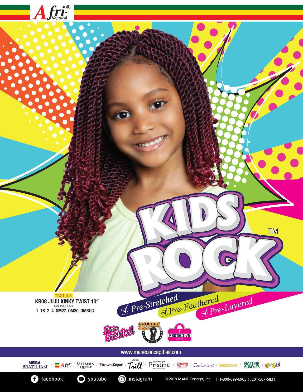 Afri Naptural Synthetic Kids Crochet Braid Kids Rock Juju Kinky Twist 10" KR08 - Elevate Styles