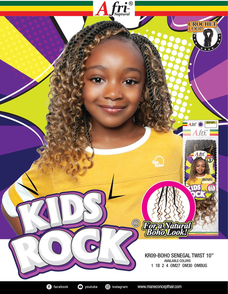 Afri Naptural Synthetic Kids Crochet Braid Kids Rock Boho Senegal Twist KR09 - Elevate Styles