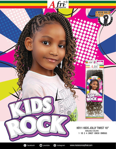 Afri Naptural Synthetic Kids Crochet Braid Kids Rock Jolly Twist 10" KR11 - Elevate Styles
