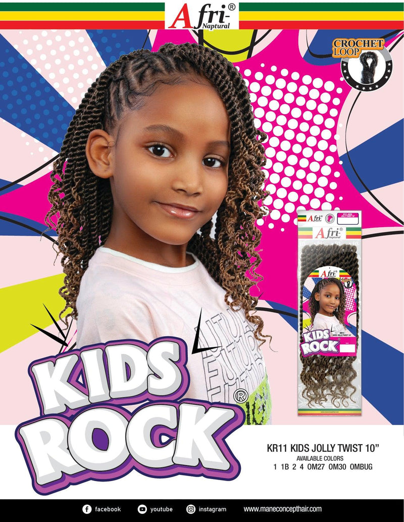 Afri Naptural Synthetic Kids Crochet Braid Kids Rock Jolly Twist 10" KR11 - Elevate Styles