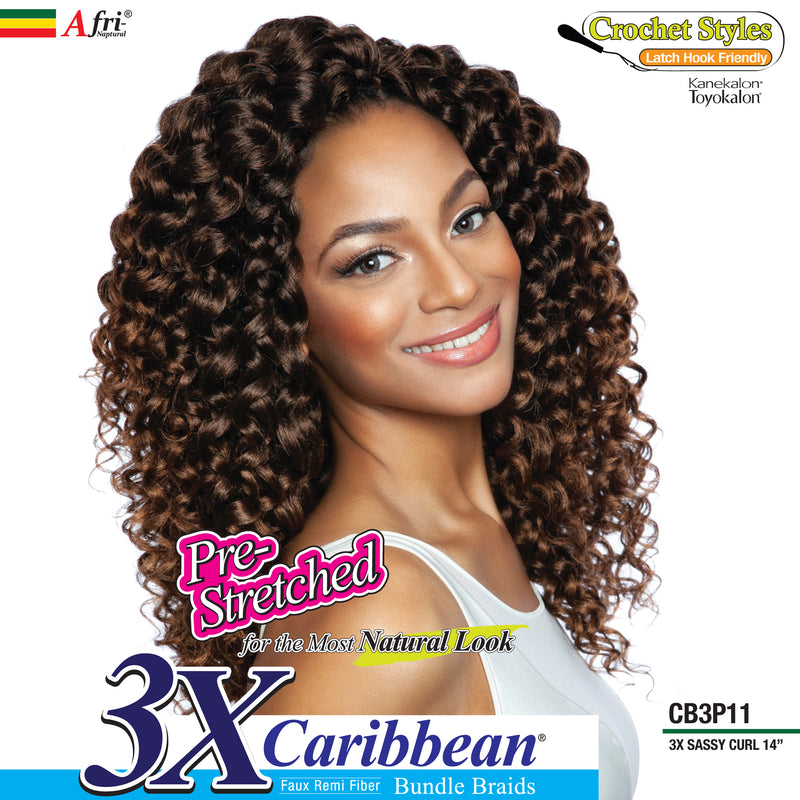 Mane Concept Afri Naptural Caribbean Crochet Braid 3x Sassy Curl 14" CB3P11 - Elevate Styles