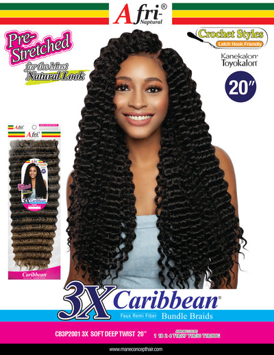 Mane Concept Afri Naptural Caribbean Crochet Braid 3x Soft Deep Twist 20" CB3P2001 - Elevate Styles
