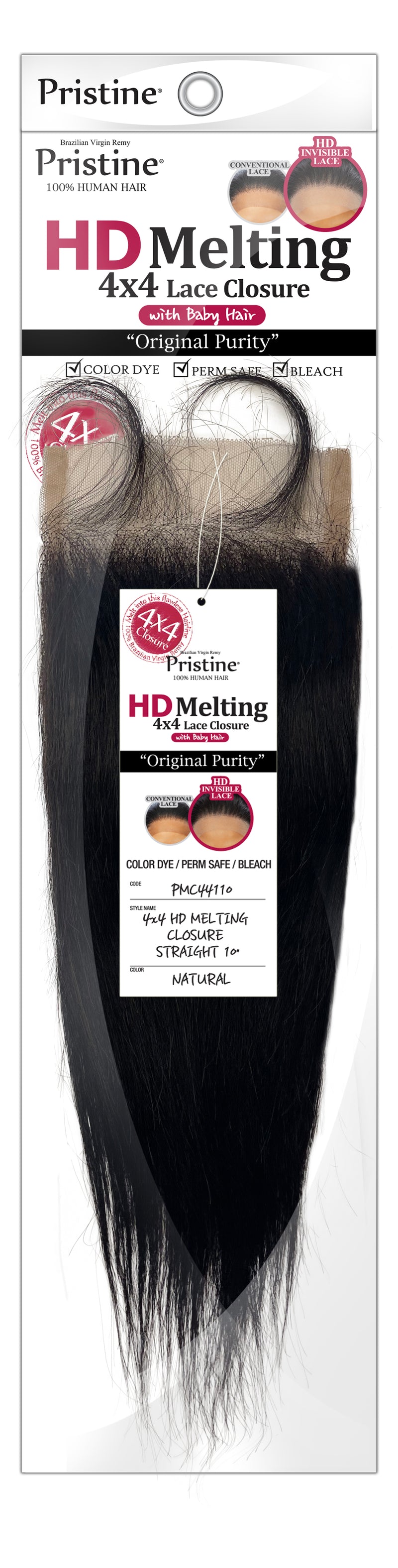 Mane Concept Pristine HD Melting 4x4 Lace Closure Straight PMC44214 - Elevate Styles