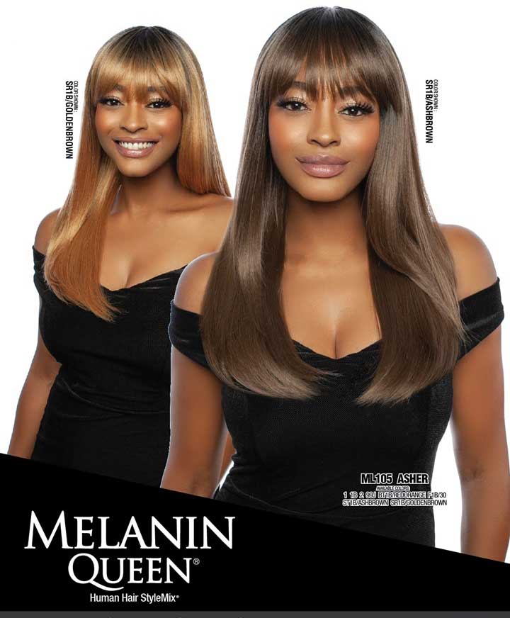 Melanin Queen Human Hair Style Mix Bang Asher ML105 - Elevate Styles