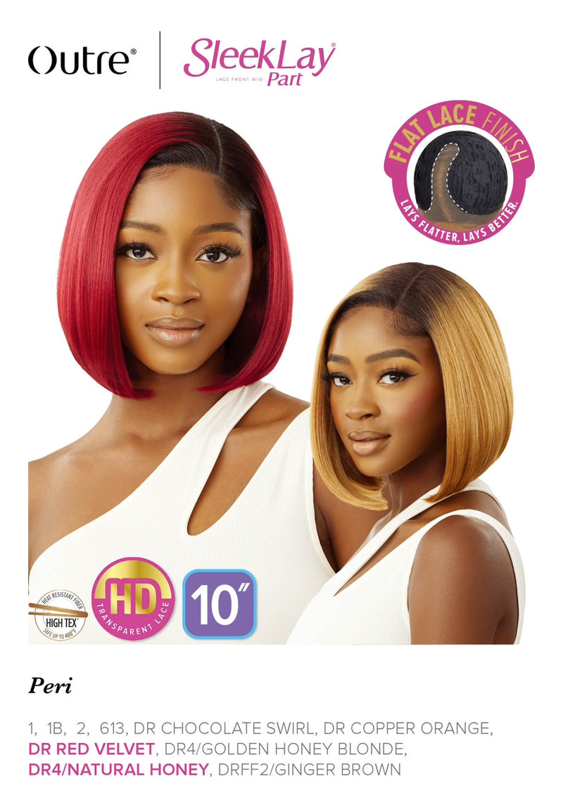Outre Synthetic Sleek Lay Part HD Transparent Lace Front Wig Peri 10" - Elevate Styles