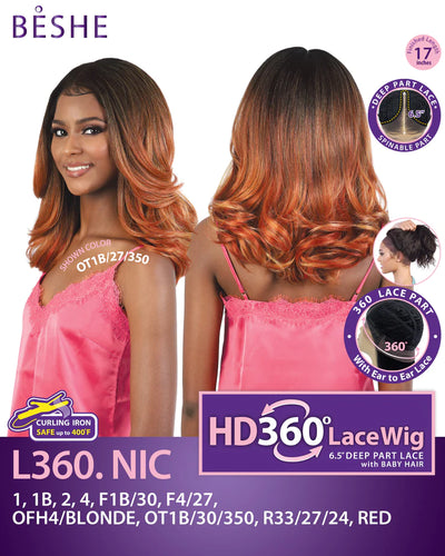 Beshe HD 360 Deep Part Lace Front Wig L360.NIC - Elevate Styles

