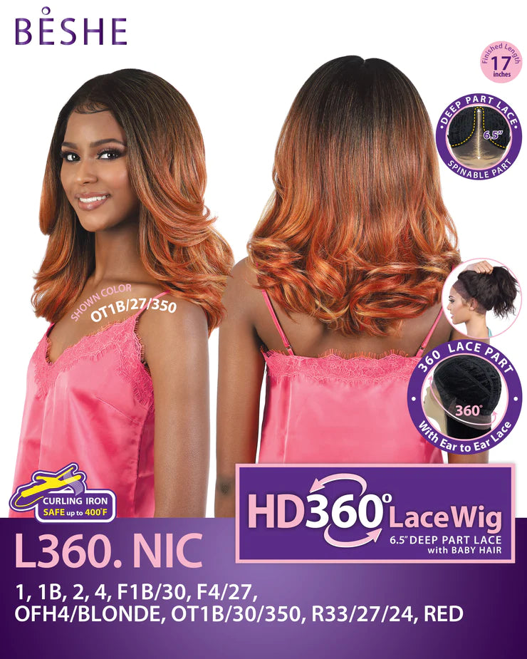 Beshe HD 360 Deep Part Lace Front Wig L360.NIC - Elevate Styles