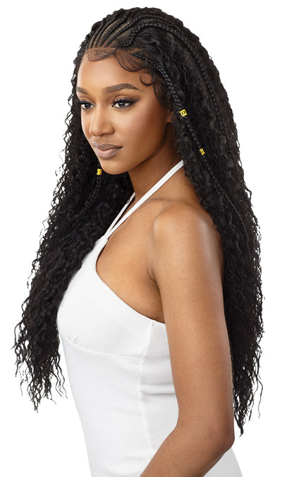 Outre 13"x 4" Pre-Braided Feed-In-Stitch Braid Lace Front Wig Ripple Wave 30" - Elevate Styles
