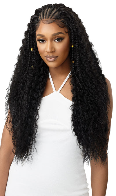 Outre 13"x 4" Pre-Braided Feed-In-Stitch Braid Lace Front Wig Ripple Wave 30" - Elevate Styles
