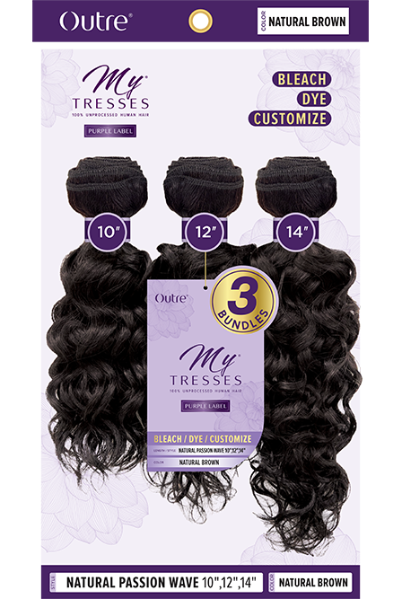 My Tresses 100% Unprocessed Human Hair Purple Label Natural Passion Wave - Elevate Styles