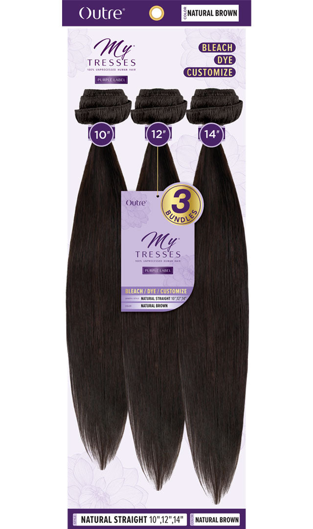 My Tresses 100% Unprocessed Human Hair Purple Label Natural Straight - Elevate Styles