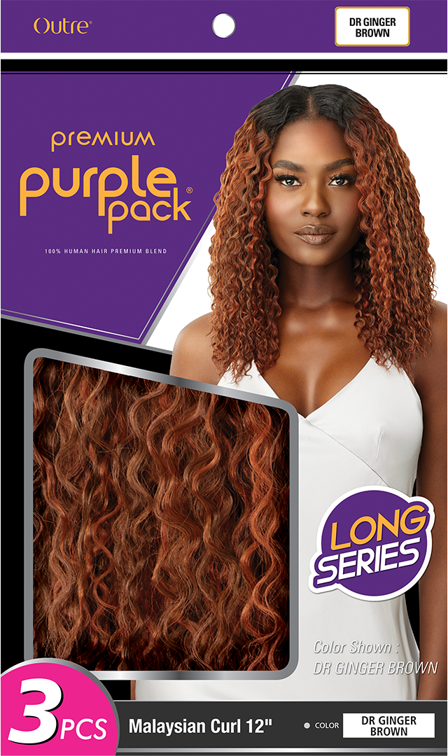 Outre Premium Purple Pack 3 Pieces Long Series Malaysian Curl 12