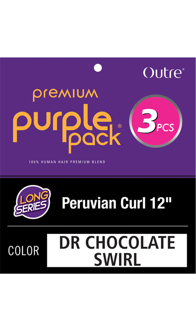 Outre Premium Purple Pack 3 Pieces Long Series Peruvian Curl 12" - Elevate Styles
