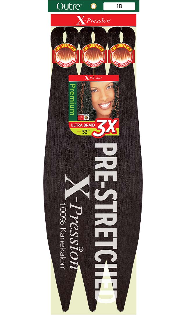 BOX DEAL Outre Synthetic Hair Braids X-Pression Kanekalon 3X Pre Stretched Braid 52" (55 packs/box) - Elevate Styles