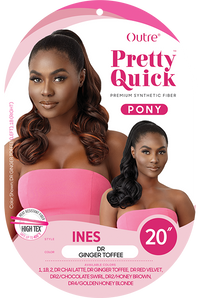 Thumbnail for Outre Premium Synthetic Pretty Quick  Drawstring Ponytail Ines 20