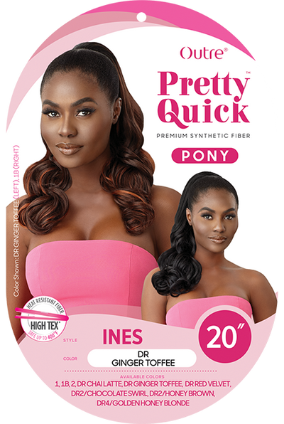 Outre Premium Synthetic Pretty Quick  Drawstring Ponytail Ines 20" - Elevate Styles
