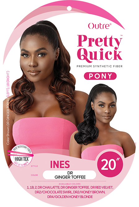 Outre Premium Synthetic Pretty Quick  Drawstring Ponytail Ines 20" - Elevate Styles