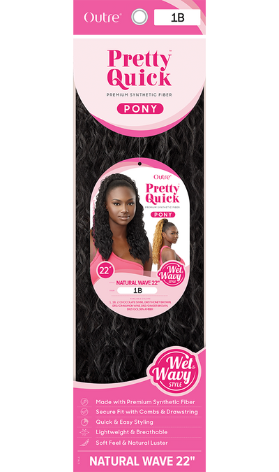 Outre Premium Synthetic Wet N Wavy Pretty Quick Pony Natural Wave 22" - Elevate Styles
