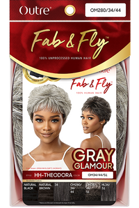 Thumbnail for Outre Fab&Fly™ Gray Glamour Human Hair Full Cap Wig Theodora - Elevate Styles