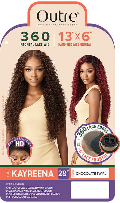 Outre 360 Frontal Lace 13"x 6" HD Transparent Lace Front Wig Kayreena 28" - Elevate Styles
