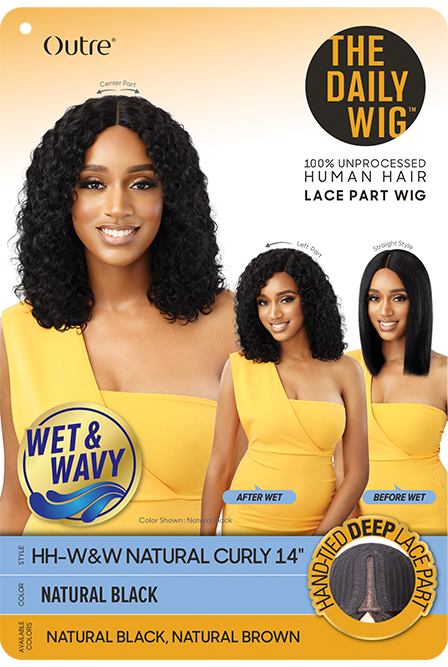 Outre The Daily Wig 100% Human Hair Wet N Wavy - Natural Curly 14" - Elevate Styles