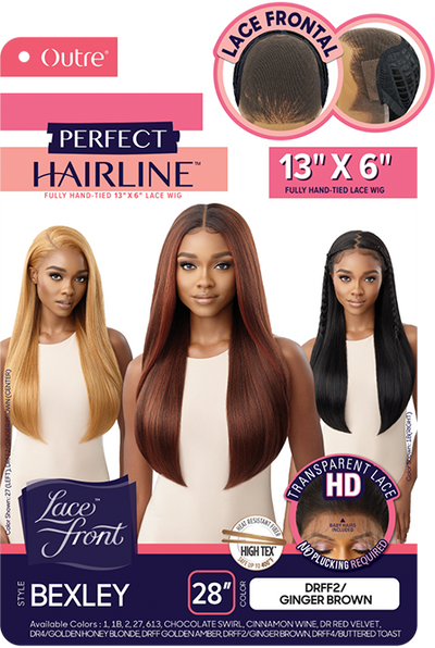 Outre Perfect Hairline Lace Frontal HD Transparent 13"x 6" Lace Front Wig Bexley 28" - Elevate Styles
