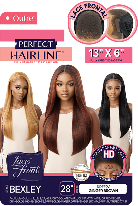 Outre Perfect Hairline Lace Frontal HD Transparent 13"x 6" Lace Front Wig Bexley 28" - Elevate Styles