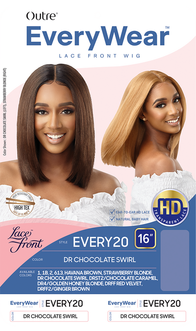 Outre Synthetic Pre-Plucked HD Transparent Lace Front Wig Every 20 - Elevate Styles
