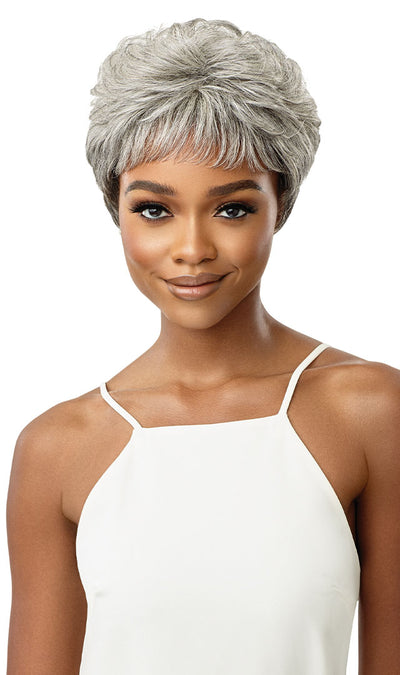 Outre Fab&Fly™ Gray Glamour Human Hair Full Cap Wig Theodora - Elevate Styles
