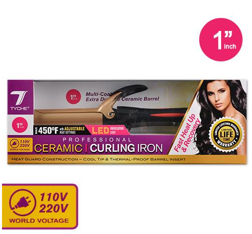 Tyche Professional Ceramic Curling Iron 1" TCI100 - Elevate Styles