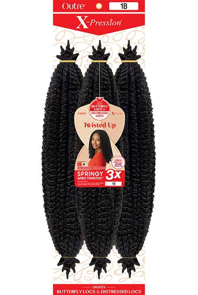 BOX DEAL Outre Synthetic Hair Braids X-Pression Twisted Up Springy Afro Twist 16" 3X  (50 packs/box) - Elevate Styles
