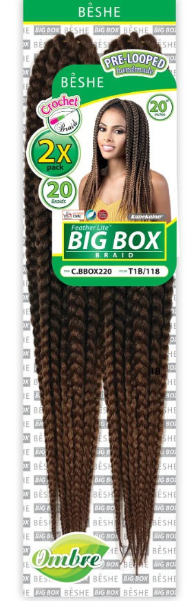 Beshe Crochet Braid Feather Lite 2x BIG BOX Braid C.BBOX220 - Elevate Styles