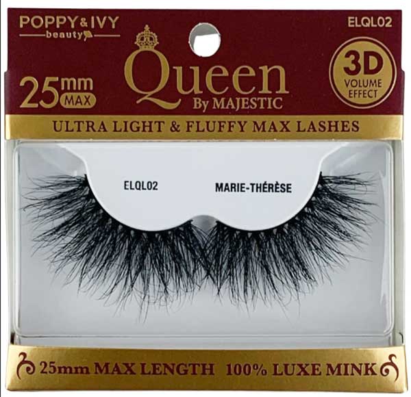 Poppy & Ivy Queen by Majestic 3D Volume Effect Mink Eyelashes Marie-Therese  ELQL02 - Elevate Styles