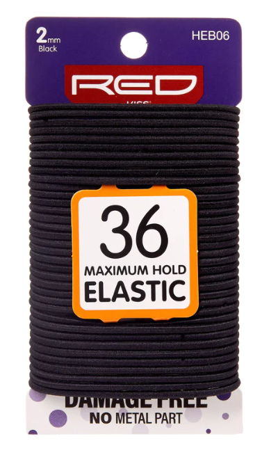 Red by Kiss Maximum Hold Elastic Band 2mm (36 Pieces) Black HEB06 - Elevate Styles