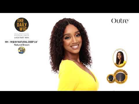 Outre Daily Wig Human Hair Wet n Wavy Wig Natural Deep 16"