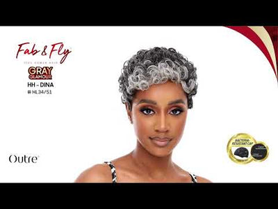 Outre Fab&Fly™ Gray Glamour 100% Unprocessed Human Hair Wig HH-DINA
