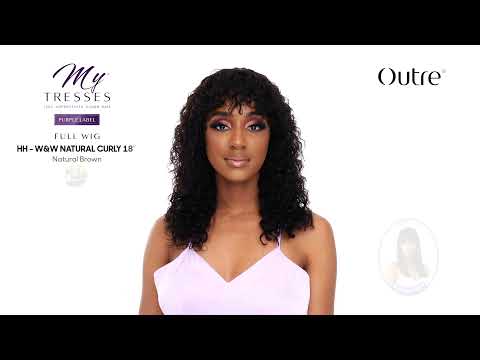 My Tresses Purple Label 7A Unprocessed Human Hair Full Cap Wig HH- Wet & Wavy Natural Curly 18"