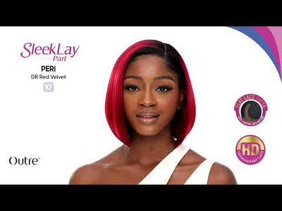 Outre Synthetic Sleek Lay Part HD Transparent Lace Front Wig Peri 10"
