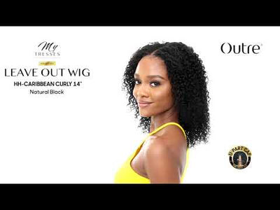 MyTresses GOLD Label Leave Out Wig 100% Unprocessed Human Hair Wig Caribbean Curly 14"
