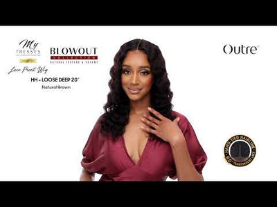 My Tresses Gold Blowout Unprocessed Human Hair Hand-Tied Lace Front Wig HH Loose Deep 20
