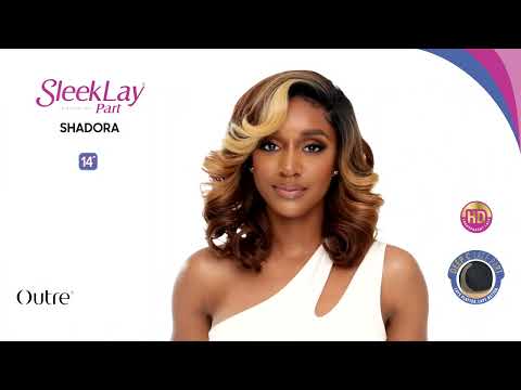 Outre Synthetic Sleek Lay Part Deep C Lace HD Transparent Lace Front Wig Shadora 14"