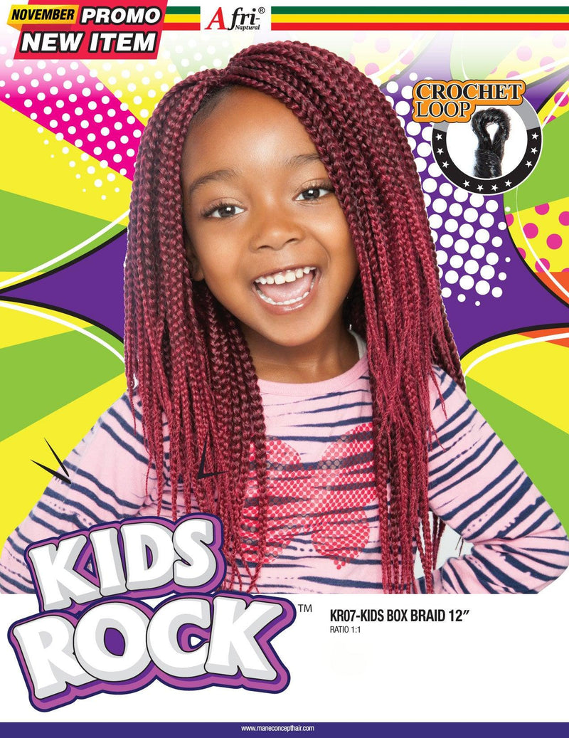 Afri Naptural Synthetic Kids Crochet Braid Kids Rock Box Braid 12" KR07 - Elevate Styles