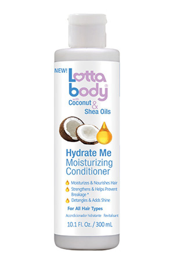 Lotta Body With Coconut & Shea Oils Hydrate Me Moisturizing Conditioner 10.1 Oz - Elevate Styles